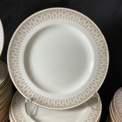 1286 Antique Wedgwood England White and Gold China Set