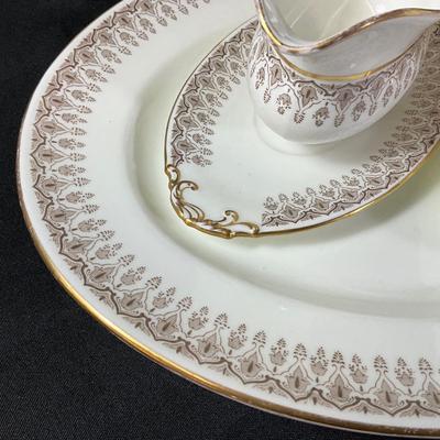 1286 Antique Wedgwood England White and Gold China Set