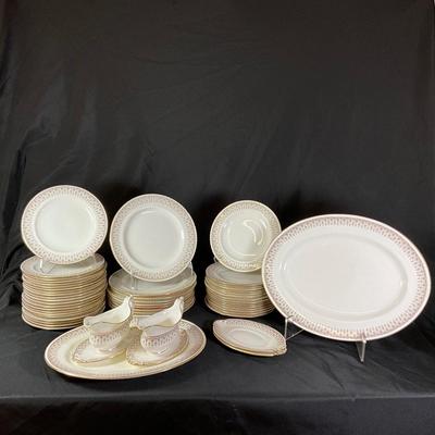 1286 Antique Wedgwood England White and Gold China Set