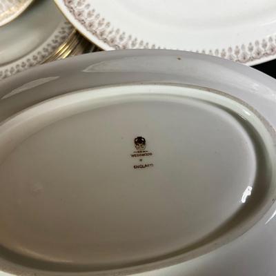 1286 Antique Wedgwood England White and Gold China Set