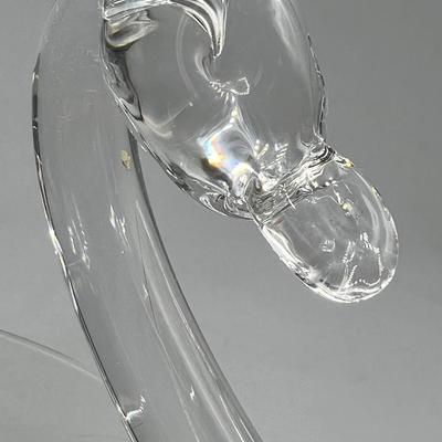 Vintage Clear Glass Swan Trinket Dish Bowl