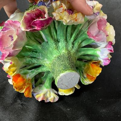 1287 Vintage Denton Bone China Floral Bouquet and Basket