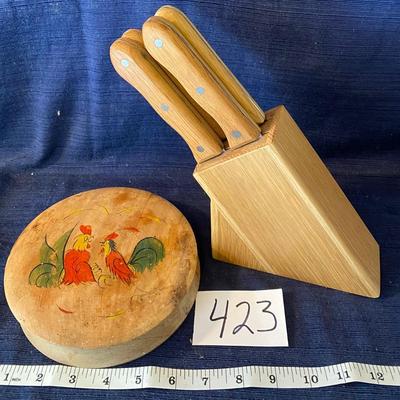 Vintage Hamburger Press and Knife Set