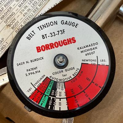 Borroughs Belt Tension Gauge Automotive Tool with Manual