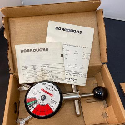 Borroughs Belt Tension Gauge Automotive Tool with Manual