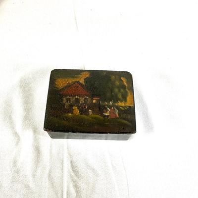 1290 Circa 1800 Russian Lacquer Painted Box