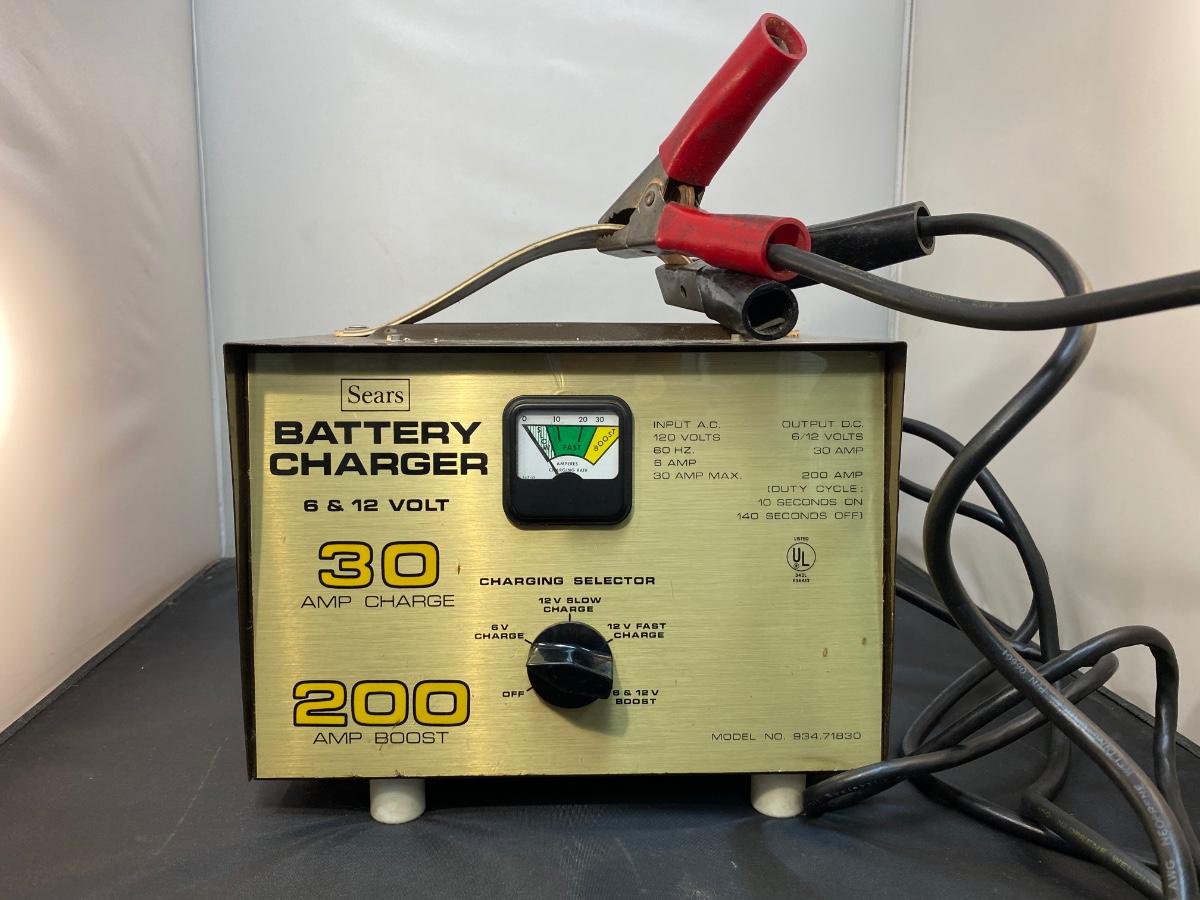 Large Vintage Sears Battery Charger 6 & 12 Volt 30 Amp Charge