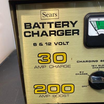 Large Vintage Sears Battery Charger 6 & 12 Volt 30 Amp Charge