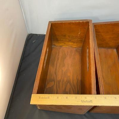 Pair of Wood Storage Boxes with Handle Cut Outs