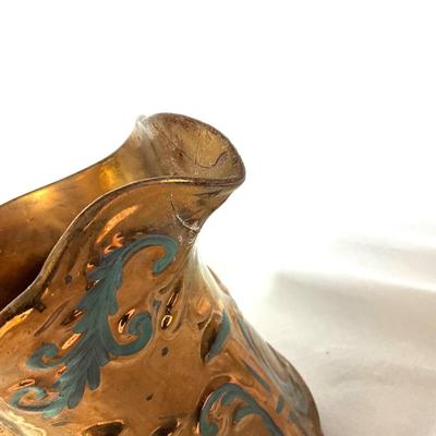 1292 Large Antique Copper Lustreware Pitchers