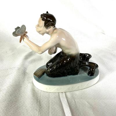 1295 Rosenthal Porcelain Figure of Faun Designed by Karl Himmelstoss