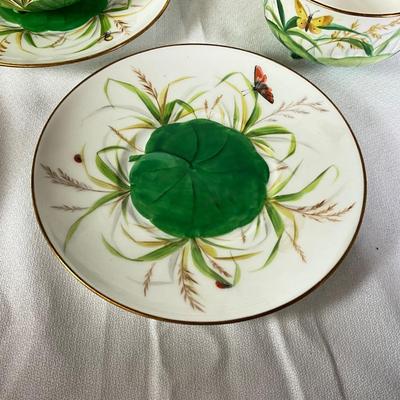 1297 Antique MINTON Aesthetic Butterfly  Footed Cup and Saucers