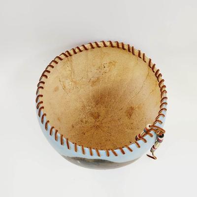 HAND PAINTED NATIVE AMERICAN GOURD BOWL - SIGNED