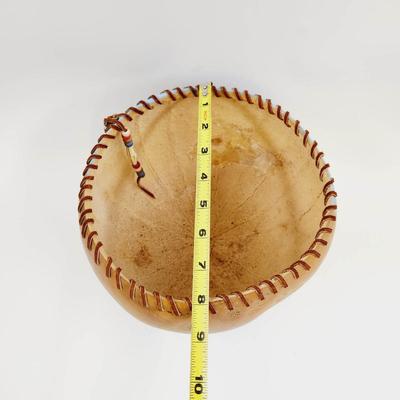HAND PAINTED NATIVE AMERICAN GOURD BOWL - SIGNED