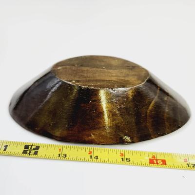 VINTAGE HAND CARVED & PAINTED WOODEN BOWL