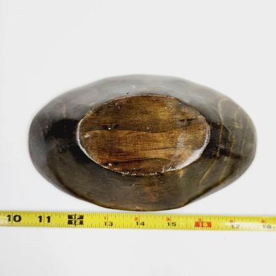 VINTAGE HAND CARVED & PAINTED WOODEN BOWL