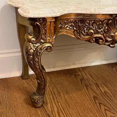Gilded Gold Mini Marble Top Table