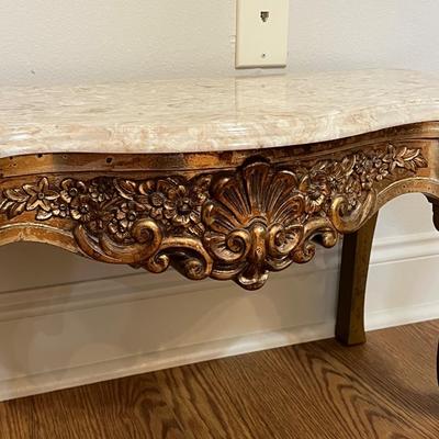 Gilded Gold Mini Marble Top Table