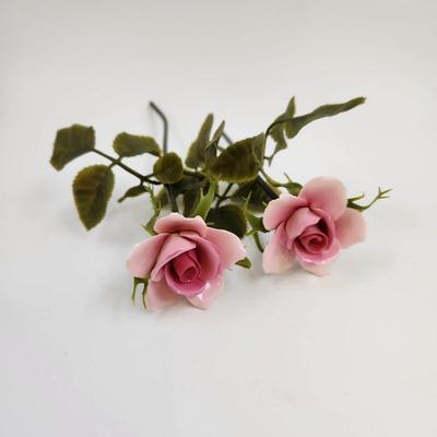 VINTAGE CERAMIC ROSES W/ STEMS