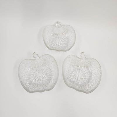 DECORATIVE 3 SET OF APPLE GLASS DISHES
