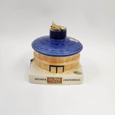 VINTAGE EZRA BROOKS WICHITA KANSAS CENTENNIAL LIQUOR DECANTER