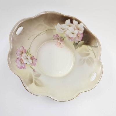 VINTAGE RD GERMANY CHINA HAND PAINTED FOOTED BOWL