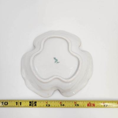 VINTAGE CHINA HAND PAINTED RUFFLE BOWL