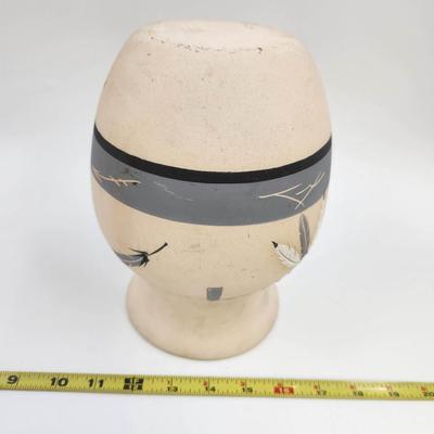 HAND PAINTED & SCULPTED - LITTLE GRAY SIGNED NATIVE AMERICAN POTTERY VASE
