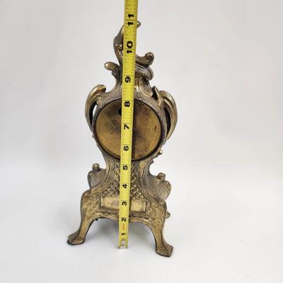 VINTAGE GILDED METAL CLOCK BY IMPERIAL - NON WORKING - DECOR ONLY