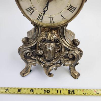 VINTAGE GILDED METAL CLOCK BY IMPERIAL - NON WORKING - DECOR ONLY