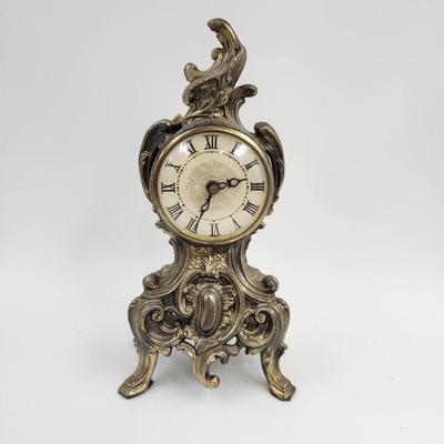 VINTAGE GILDED METAL CLOCK BY IMPERIAL - NON WORKING - DECOR ONLY