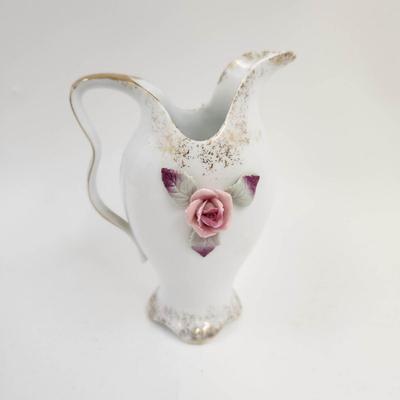VINTAGE HAND PAINTED LEFTON CHINA BUD PITCHER