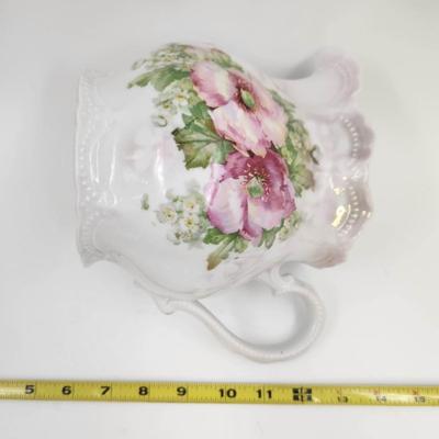 VINTAGE LEUCHTENBURG GERMANY FLOWERED PITCHER
