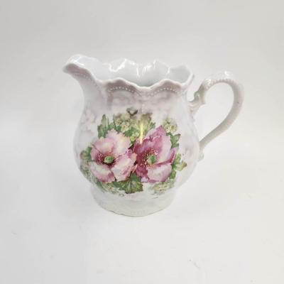 VINTAGE LEUCHTENBURG GERMANY FLOWERED PITCHER