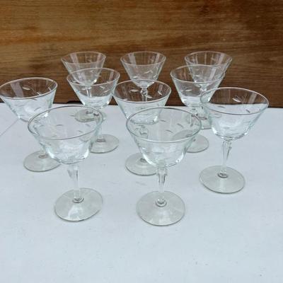 Etched Cocktail Glasses