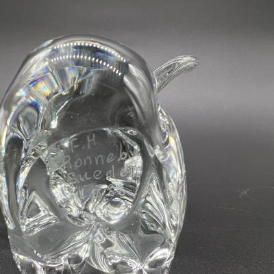 FM RONNEBY SWEDEN Elaphant & Clear Glass Squirel