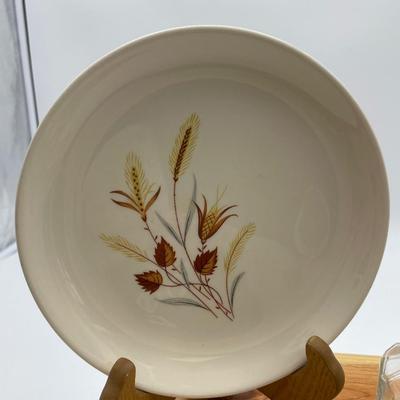 Autumn Harvest dessert plate & oil lamp lantern shape glass bottle