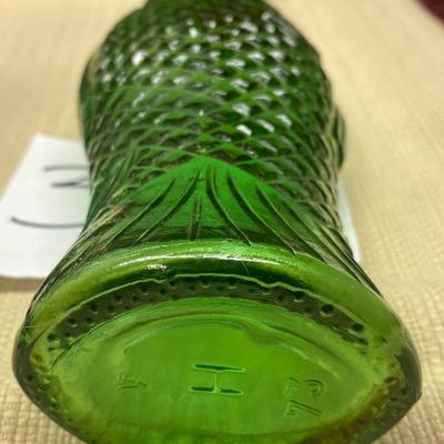 Vintage Green Glass Fish Bottle Decanter