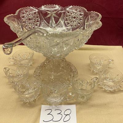 Vintage Pedestal Punch Bowl and Cups