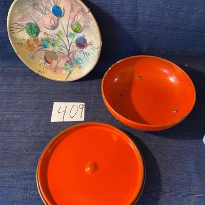 Wall Hanging And Metal Bowl and Lid