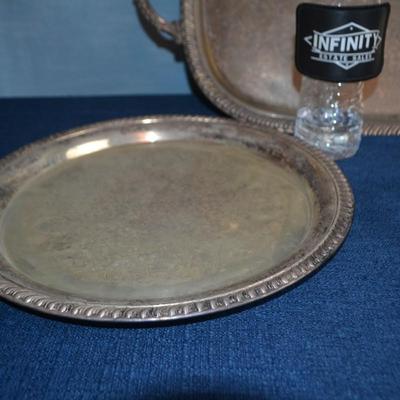 LOT 608. SIVLER PLATE PLATERS