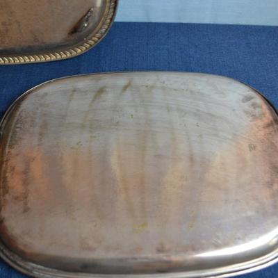 LOT 608. SIVLER PLATE PLATERS