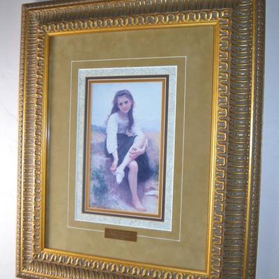 LOT 647  FRAMED PRINT "BEFORE THE BATH" BY WILLIAM A. BOUGUEREAU