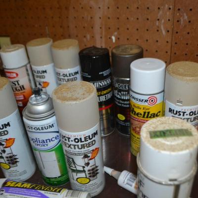 LOT 667 SPRAY PAINT AND LATEX CAULK