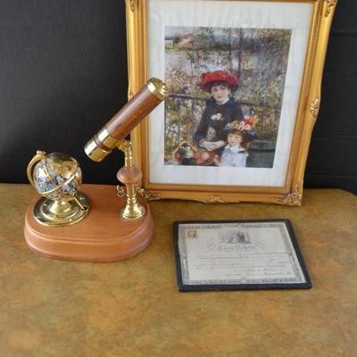 LOT 663 KALEIDOSCOPE MUSIC BOX  WITH MOVING GLOBE, DECOR ART