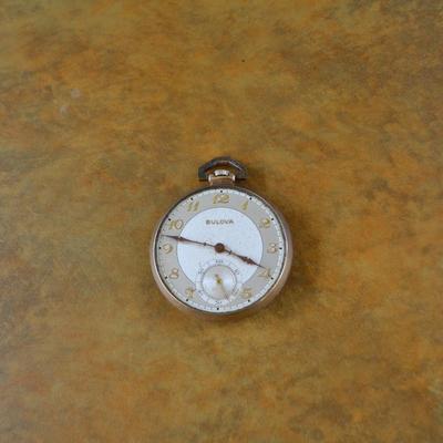 LOT 664. BULOVA POCKET WATCH NO CRYSTAL AND NOT RUNNING