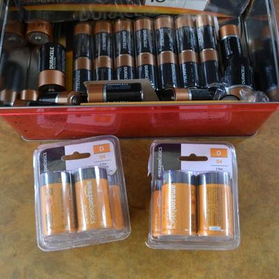 LOT 679. TOOLS, BATTERIES AND TOOL BOX