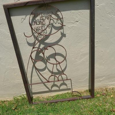LOT 691. METAL YARD ART