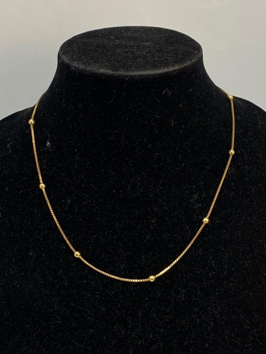 14k Yellow Gold Ball and Chain Necklace