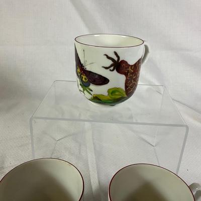1298 Set of 3 Mottahedeh Chelsea Botanical Cups